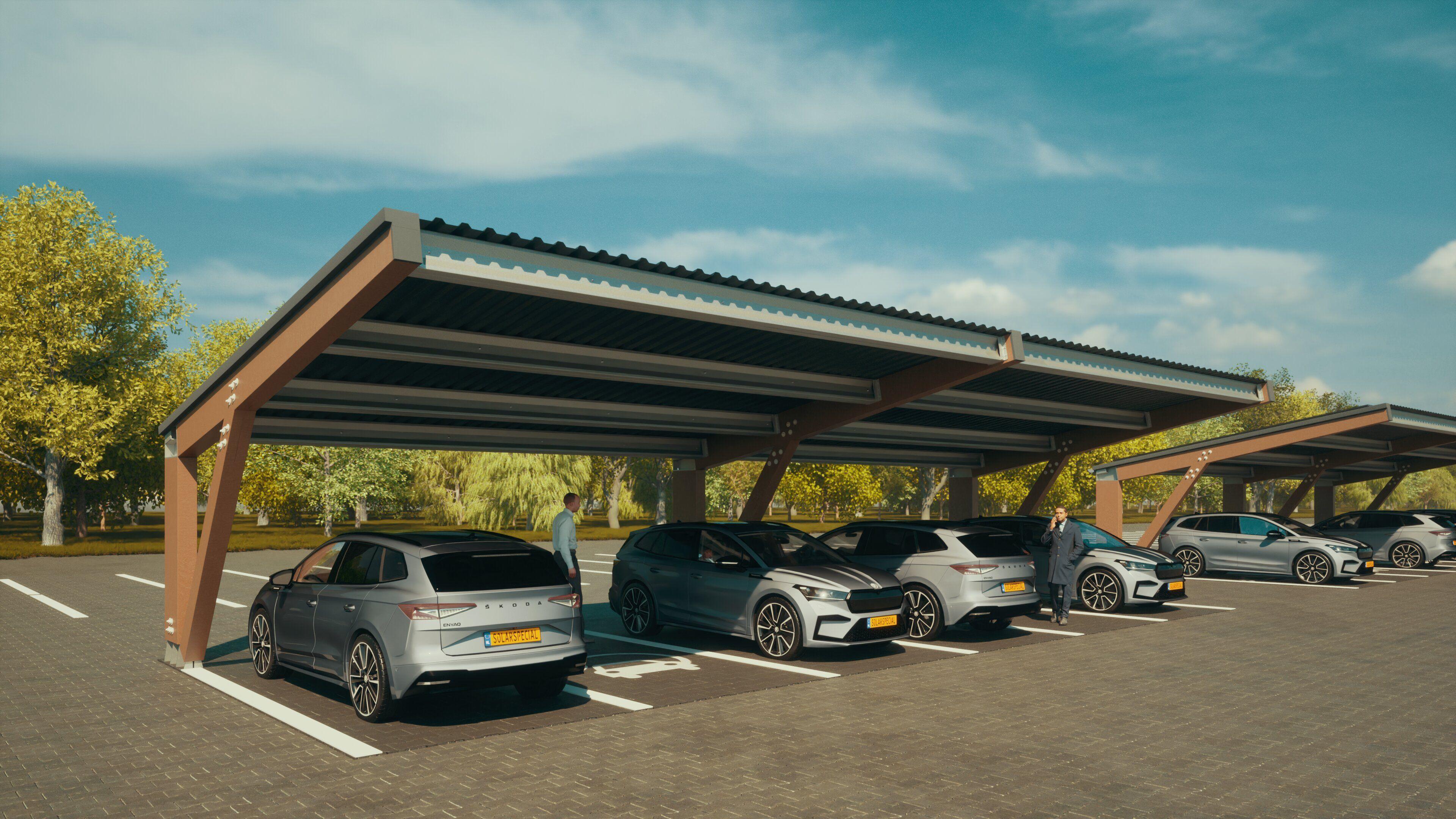 Carport met zonnepanelen